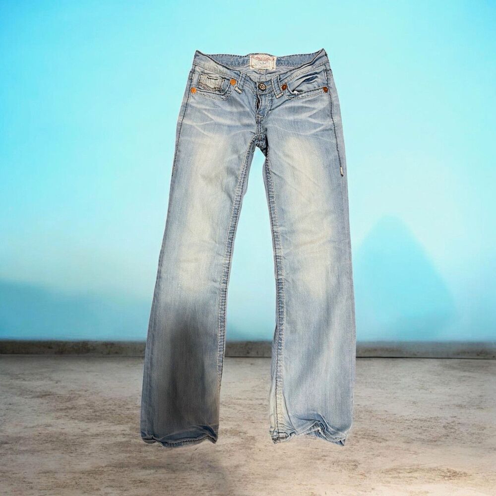 BIG STAR Womens Light Wash Bootcut Denim Jeans 5-Pocket Button Zip Size 27